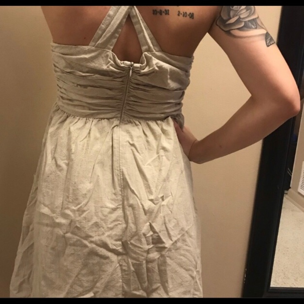 Alice + Olivia Ruched Linen Dress
